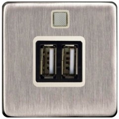 Зарядное устройство 2хUSB 2А Fede Nickel Satin/бежевый