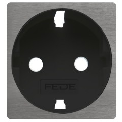 Обрамление розетки 2к+з (механизм FD16823) Soho Fede Brushed Nickel черный