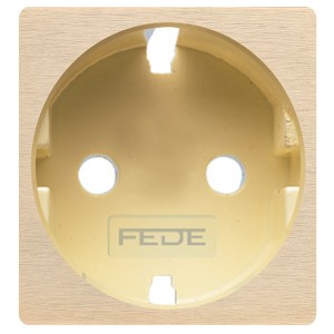Обзор Обрамление розетки 2к+з (механизм FD16823) Soho Fede Brushed Brass бежевый