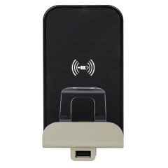 Беспроводное зарядное устройство Qi 1А с доп.разьемом USB A 5В 2,4А. Legrand Etika слоновая кость