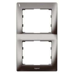 Рамка Legrand Galea Life 2 поста вертикальная Black Nickel
