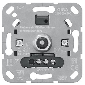 Купить Светорегулятор универсальный поворотный 20-210 Вт Standard S3000 Gira механизм