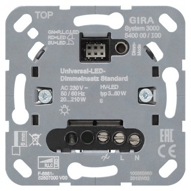 Купить Светорегулятор для светодиодов кнопочный 20-210Вт Standard S3000 Gira механизм