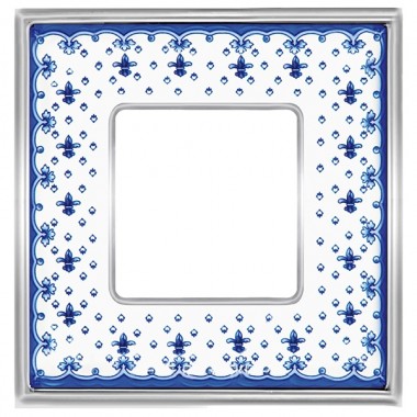 Купить Рамка 1-ная Fede Vintage Tapestry Porcelain, blue lys - bright chrome