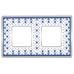 Рамка 2-ная Fede Vintage Tapestry Porcelain, blue lys - bright chrome