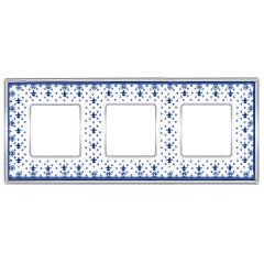 Рамка 3-ная Fede Vintage Tapestry Porcelain, blue lys - bright chrome