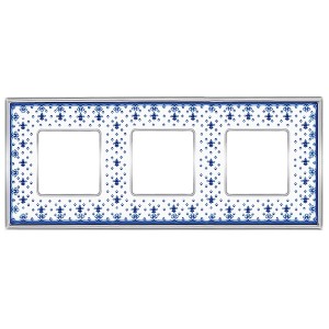 Купить Рамка 3-ная Fede Vintage Tapestry Porcelain, blue lys - bright chrome
