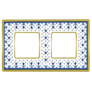 Рамка 2-ная Fede Vintage Tapestry Porcelain, blue lys - bright gold