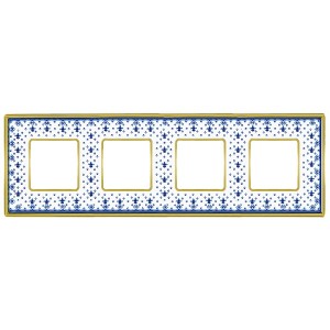 Рамка 4-ная Fede Vintage Tapestry Porcelain, blue lys - bright gold