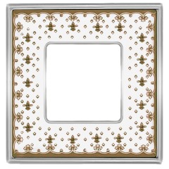 Рамка 1-ная Fede Vintage Tapestry Porcelain, brown lys - bright chrome