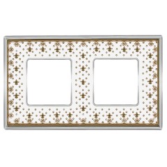 Рамка 2-ная Fede Vintage Tapestry Porcelain, brown lys - bright chrome