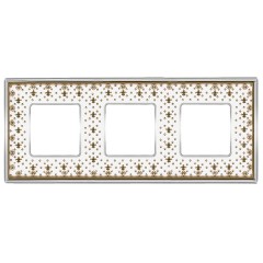 Рамка 3-ная Fede Vintage Tapestry Porcelain, brown lys - bright chrome