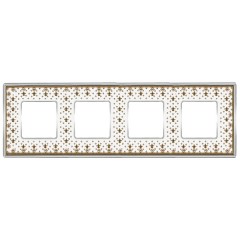 Рамка 4-ная Fede Vintage Tapestry Porcelain, brown lys - bright chrome
