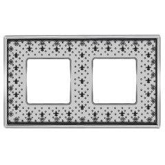 Рамка 2-ная Fede Vintage Tapestry Porcelain, black lys - bright chrome