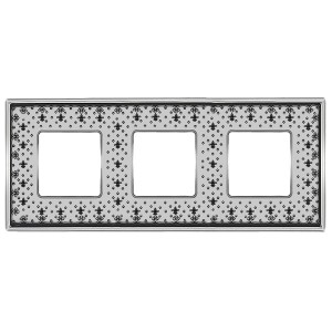 Рамка 3-ная Fede Vintage Tapestry Porcelain, black lys - bright chrome