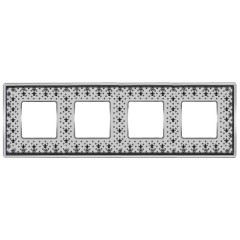 Рамка 4-ная Fede Vintage Tapestry Porcelain, black lys - bright chrome