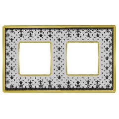 Рамка 2-ная Fede Vintage Tapestry Porcelain, black lys - bright gold