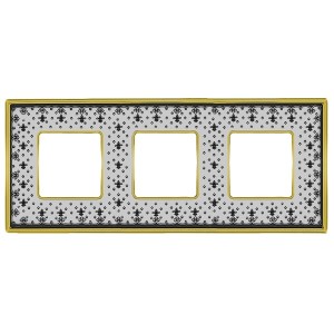 Купить Рамка 3-ная Fede Vintage Tapestry Porcelain, black lys - bright gold