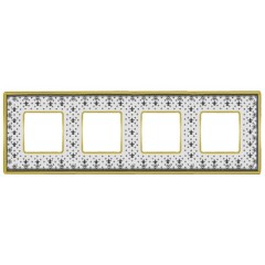 Рамка 4-ная Fede Vintage Tapestry Porcelain, black lys - bright gold