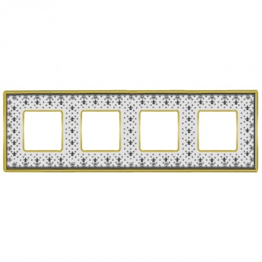 Купить Рамка 4-ная Fede Vintage Tapestry Porcelain, black lys - bright gold