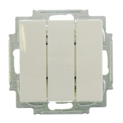 Выключатель трехклавишный  ABB Basic 55 слоновая кость (106/3/1 UC-92) (бежевый)