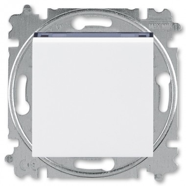 Обзор Переключатель кнопочный одноклавишный ABB Levit белый / дымчатый чёрный (3559H-A86445 62W)