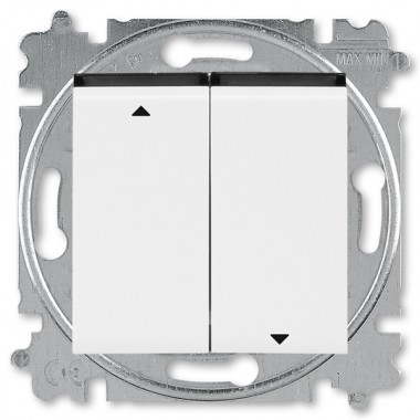 Обзор Выключатель жалюзи двухклавишный ABB Levit с фиксацией белый/дымчатый чёрный (3559H-A89445 62W)