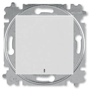 Переключатель одноклавишный с подсветкой ABB Levit ориентационная серый / белый (3559H-A06446 16W)