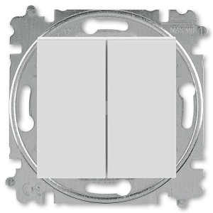 Отзывы Выключатель кнопочный двухклавишный ABB Levit серый / белый (3559H-A87445 16W)