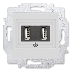 USB зарядка двойная ABB Levit USB тип А 1400мА серый (5014H-A00040 16W)