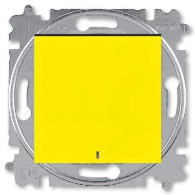 Купить Выключатель одноклавишный с подсветкой ABB Levit жёлтый / дымчатый чёрный (3559H-A01446 64W)