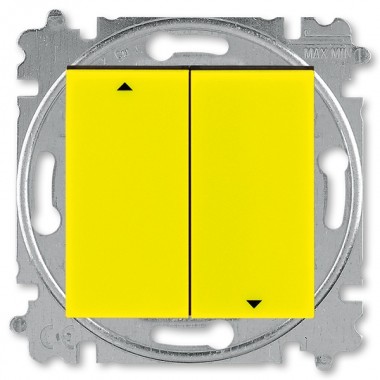 Отзывы Выключатель жалюзи двухклавишный ABB Levit без фиксации жёлтый / дымчатый чёрный (3559H-A88445 64W)