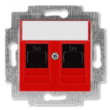 Купить Розетка информационная ABB Levit двойная 2хRJ45 категория 5e красный (5014H-A51018 65W)