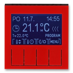 Купить Терморегулятор ABB Levit универсальный программируемый красный / дымчатый чёрный (3292H-A10301 65)