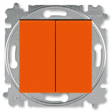 Отзывы Выключатель двухклавишный ABB Levit оранжевый / дымчатый чёрный (3559H-A05445 66W)