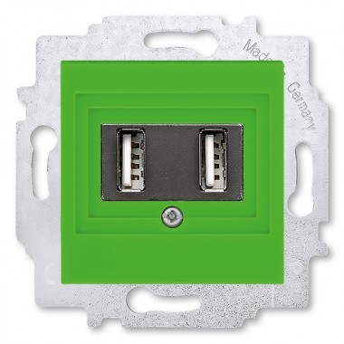 Купить USB зарядка двойная ABB Levit USB тип А 1400мА зелёный (5014H-A00040 67W)