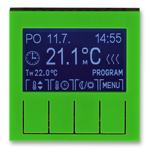 Купить Терморегулятор ABB Levit универсальный программируемый зелёный / дымчатый чёрный (3292H-A10301 67)