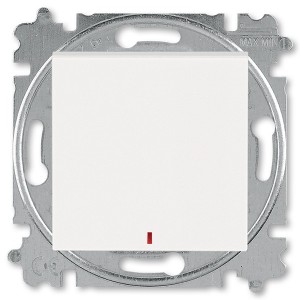 Обзор Переключатель одноклавишный с подсветкой ABB Levit контрольная жемчуг / ледяной (3559H-A25445 68W)
