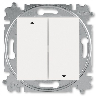 Обзор Выключатель жалюзи двухклавишный ABB Levit с фиксацией клавиш жемчуг / ледяной (3559H-A89445 68W)