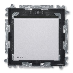 Переключатель одноклавишный ABB Levit IP44 серебро / дымчатый чёрный (3559H-A06940 70)