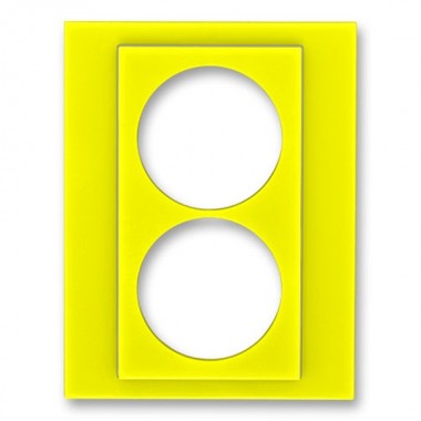 Купить Сменная панель ABB Levit на розетку с заземлением двойную жёлтый (ND5513H-A2223 64)