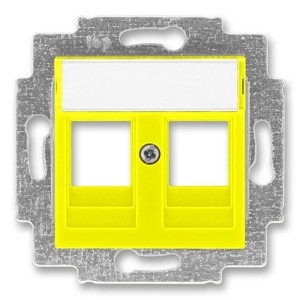 Накладка с суппортом ABB Levit для информационных разъёмов жёлтый (5014H-A01018 64)
