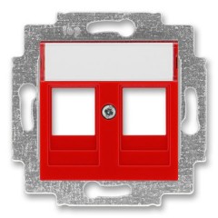 Накладка с суппортом ABB Levit для информационных разъёмов красный