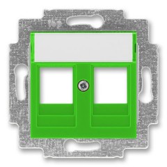 Накладка с суппортом ABB Levit для информационных разъёмов зелёный