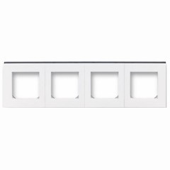 Рамка ABB Levit 4 поста белый / дымчатый чёрный