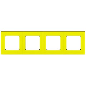 Обзор Рамка ABB Levit 4 поста жёлтый / дымчатый чёрный