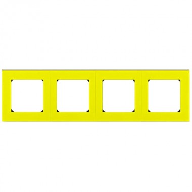 Обзор Рамка ABB Levit 4 поста жёлтый / дымчатый чёрный
