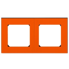 Рамка ABB Levit 2 поста оранжевый / дымчатый чёрный