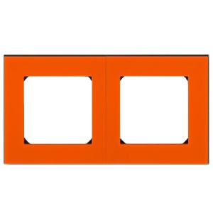 Купить Рамка ABB Levit 2 поста оранжевый / дымчатый чёрный