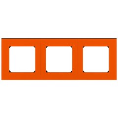 Рамка ABB Levit 3 поста оранжевый / дымчатый чёрный
